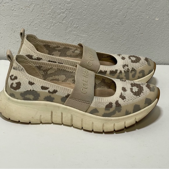Cole Haan Zerogrand Flex Mary Jane Slip-On Ivory/White Cap Grey/Walnut Leopard - Picture 1 of 6